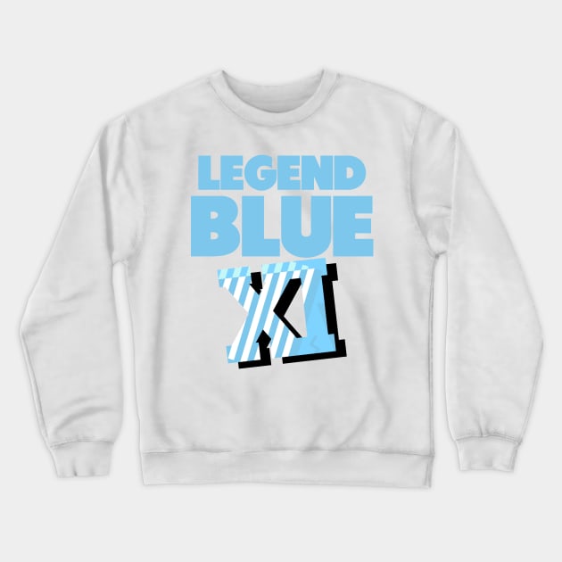 Legend Blue 11 Low Retro Sneaker Art Crewneck Sweatshirt by funandgames